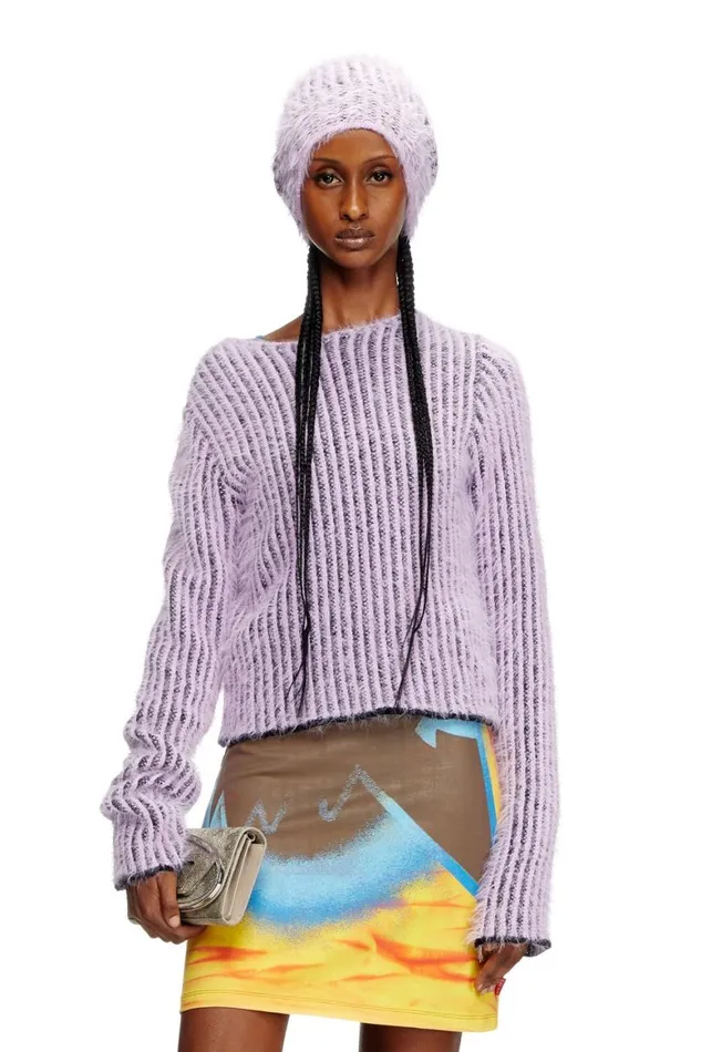 Women Diesel Knitwear MTIGRE Lilac Women Diesel Knitwear MTIGRE Lilac