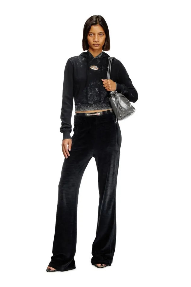 Women Diesel Sweatshirts and Hoodies FSLIMMYHOODP5 Black
