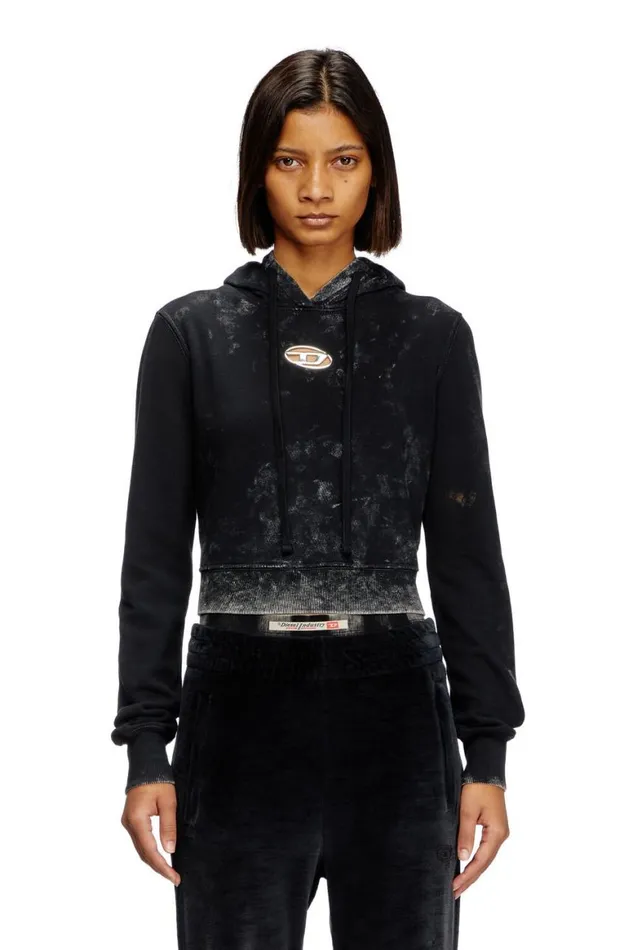 Women Diesel Sweatshirts and Hoodies FSLIMMYHOODP5 Black