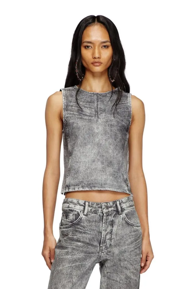 Women Diesel TShirts and Tops DEPINARS Dark Grey
