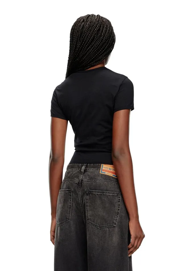 Women Diesel TShirts and Tops TUNCUTIELONGD Black