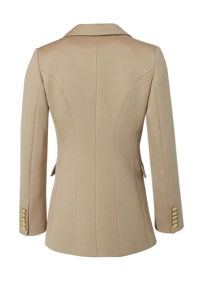 Women Double Breasted Blazer Camel Twill Holland Cooper Blazers