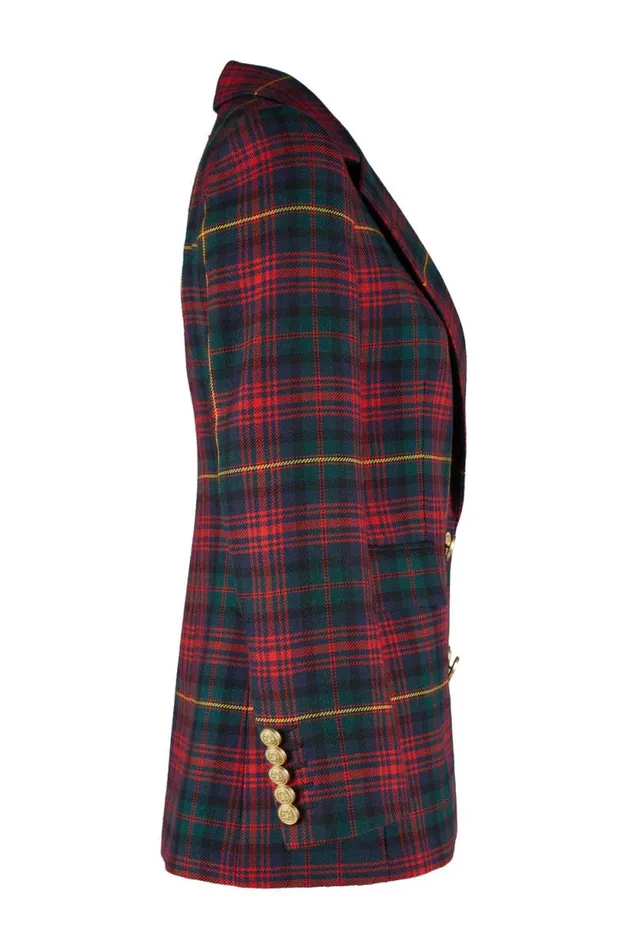 Women Double Breasted Blazer Logan Tartan Holland Cooper Tailoring