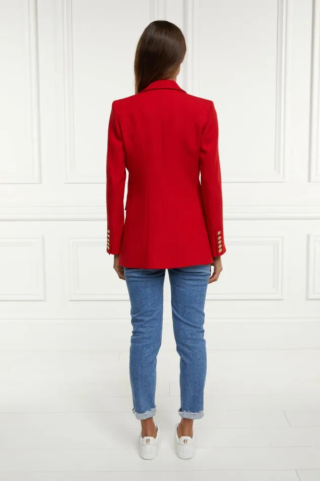 Women Double Breasted Blazer Red Barathea Holland Cooper Tailoring