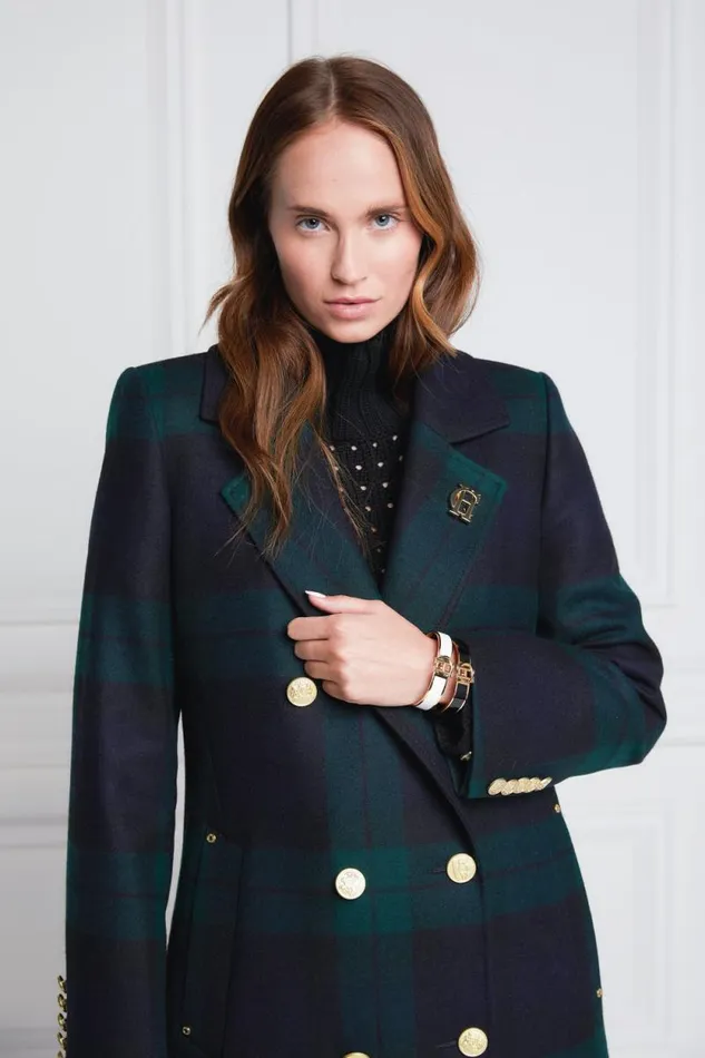 Women Double Breasted Coat Blackwatch Holland Cooper Tailoring Women Double Breasted Coat Blackwatch Holland Cooper Tailoring