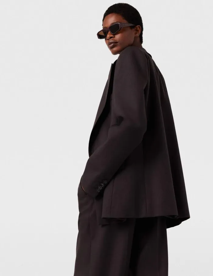 Women Double Breasted Wool Blazer Dark Chocolate Brown Stella McCartney Coats And Jackets Women Double Breasted Wool Blazer Dark Chocolate Brown Stella McCartney Coats And Jackets