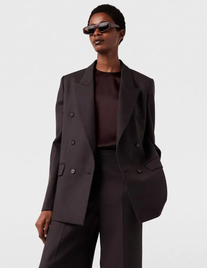 Women Double Breasted Wool Blazer Dark Chocolate Brown Stella McCartney Coats And Jackets Women Double Breasted Wool Blazer Dark Chocolate Brown Stella McCartney Coats And Jackets