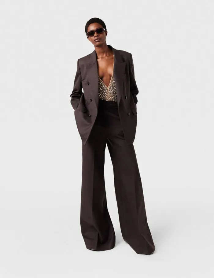 Women Double Breasted Wool Blazer Dark Chocolate Brown Stella McCartney Coats And Jackets Women Double Breasted Wool Blazer Dark Chocolate Brown Stella McCartney Coats And Jackets