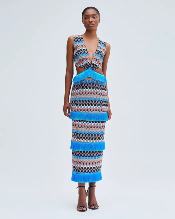 Women Dresses and Jumpsuits PatBO Crochet Cutout Midi Dress FINAL SALE Black Multi
