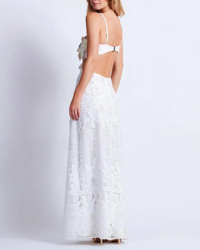 Women Dresses and Jumpsuits PatBO Flower Embroidered Maxi Dress White