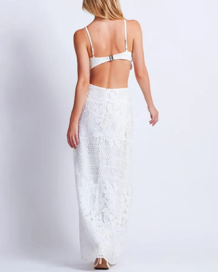 Women Dresses and Jumpsuits PatBO Flower Embroidered Maxi Dress White