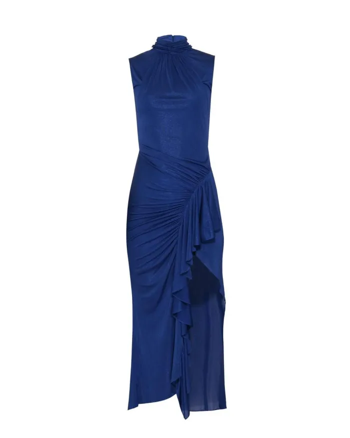 Women Dresses and Jumpsuits PatBO Metallic Jersey Sleeveless Midi Dress Sapphire