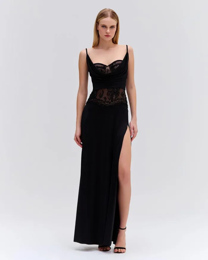 Women Dresses and Jumpsuits PatBO Moonlight Lace Maxi Dress Black