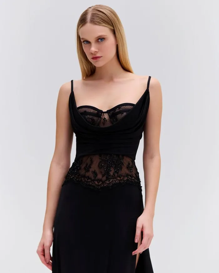 Women Dresses and Jumpsuits PatBO Moonlight Lace Maxi Dress Black