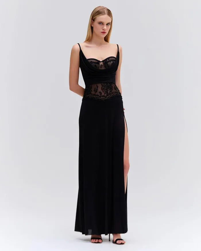 Women Dresses and Jumpsuits PatBO Moonlight Lace Maxi Dress Black