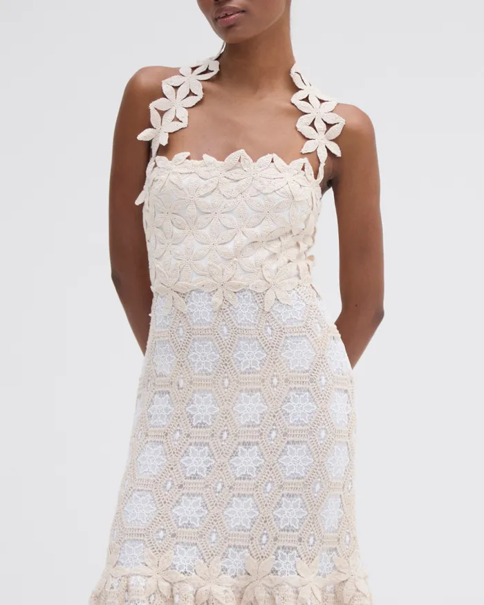 Women Dresses and Jumpsuits PatBO NATURAL CROCHET MIDI DRESS Off White