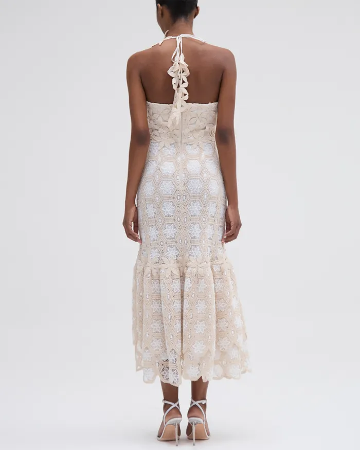 Women Dresses and Jumpsuits PatBO NATURAL CROCHET MIDI DRESS Off White