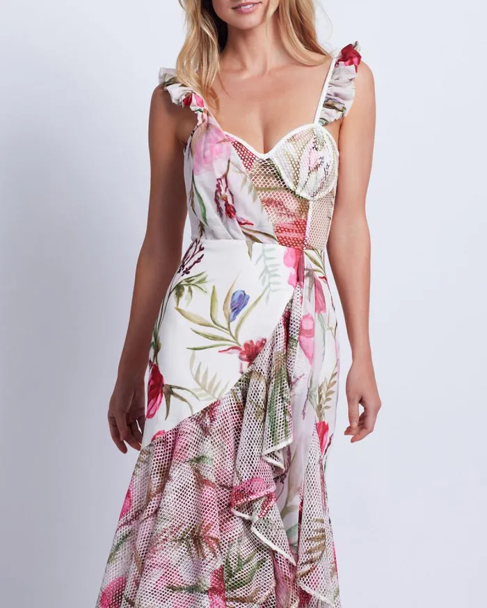 Women Dresses and Jumpsuits PatBO Viera Lace Bustier Maxi Dress FINAL SALE White
