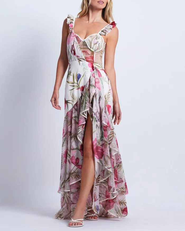 Women Dresses and Jumpsuits PatBO Viera Lace Bustier Maxi Dress FINAL SALE White