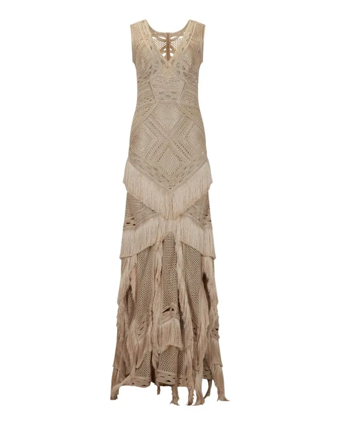 Women Dresses and Jumpsuits PatBO Woven Fringe Maxi Dress EXCLUSIVE Natural