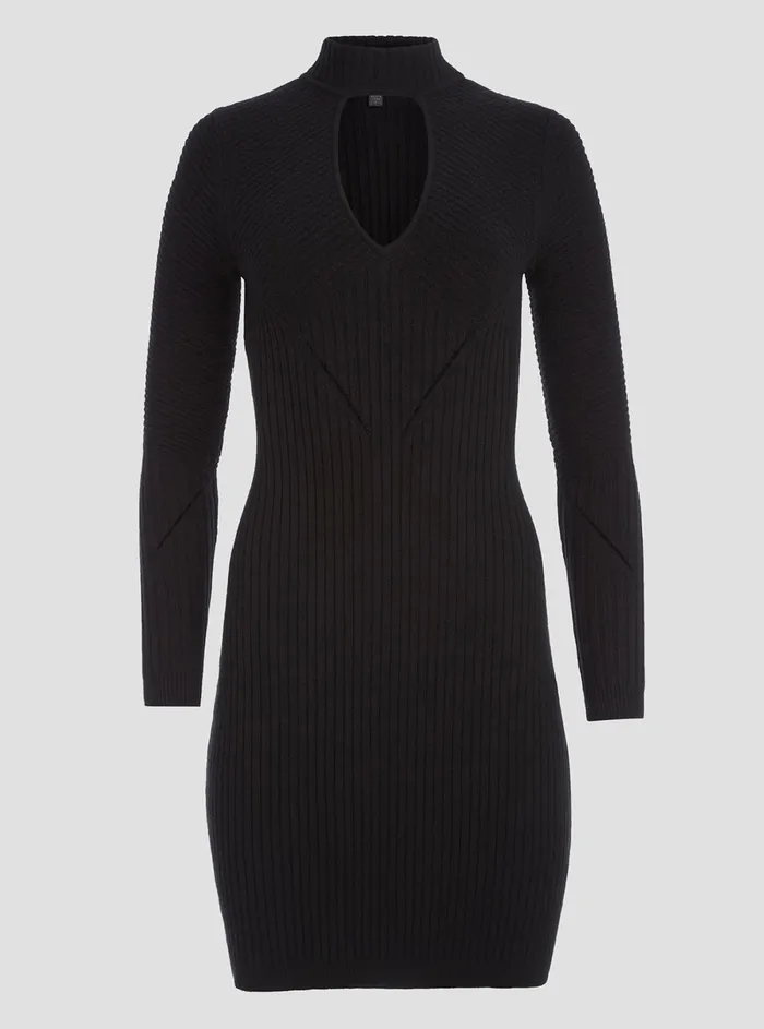 Women Dresses GUESS Eco Black Tatia Knit Mini Dress Women Dresses GUESS Eco Black Tatia Knit Mini Dress