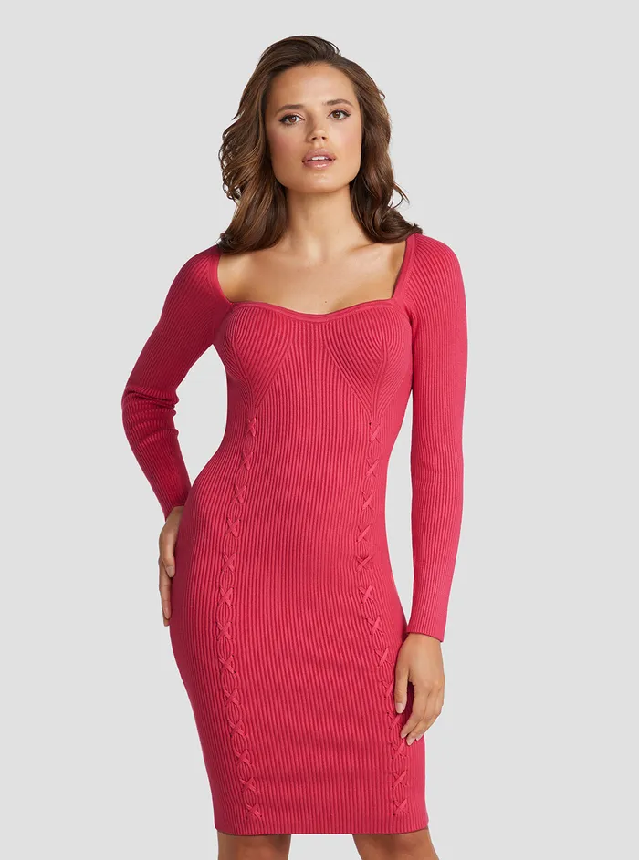 Women Dresses GUESS Eco Pink Margot Knit Midi Dress