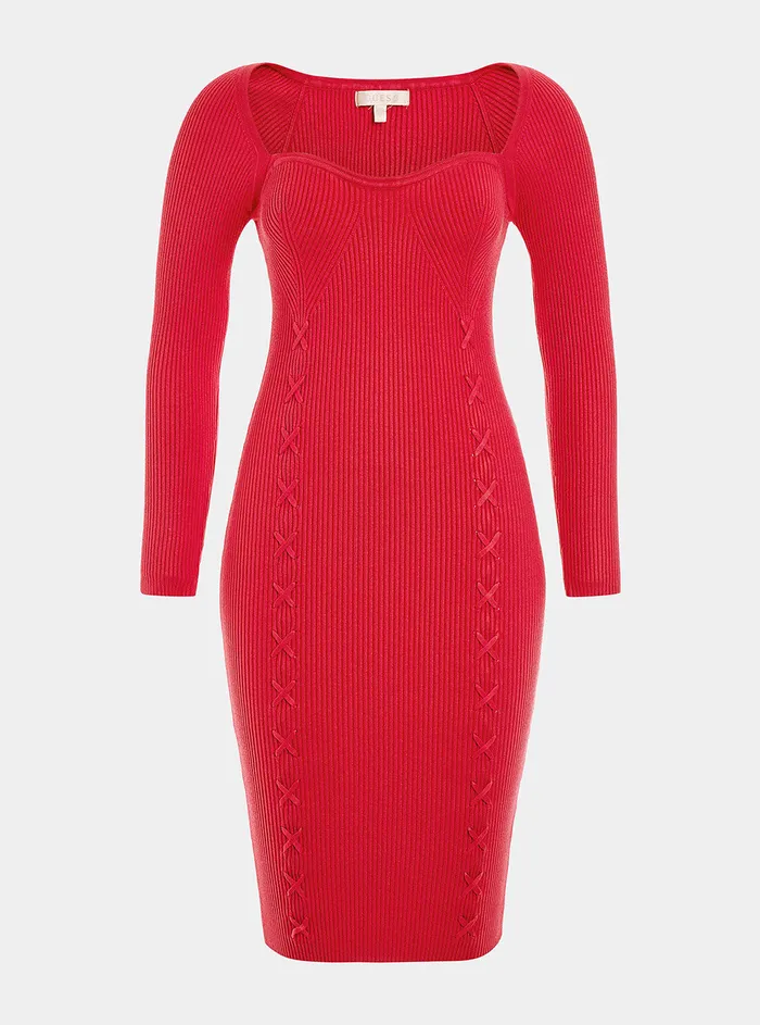 Women Dresses GUESS Eco Pink Margot Knit Midi Dress Women Dresses GUESS Eco Pink Margot Knit Midi Dress