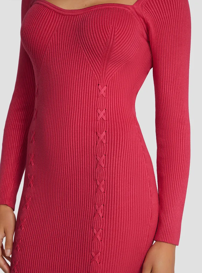 Women Dresses GUESS Eco Pink Margot Knit Midi Dress Women Dresses GUESS Eco Pink Margot Knit Midi Dress