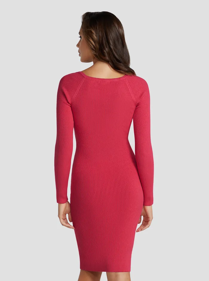 Women Dresses GUESS Eco Pink Margot Knit Midi Dress Women Dresses GUESS Eco Pink Margot Knit Midi Dress