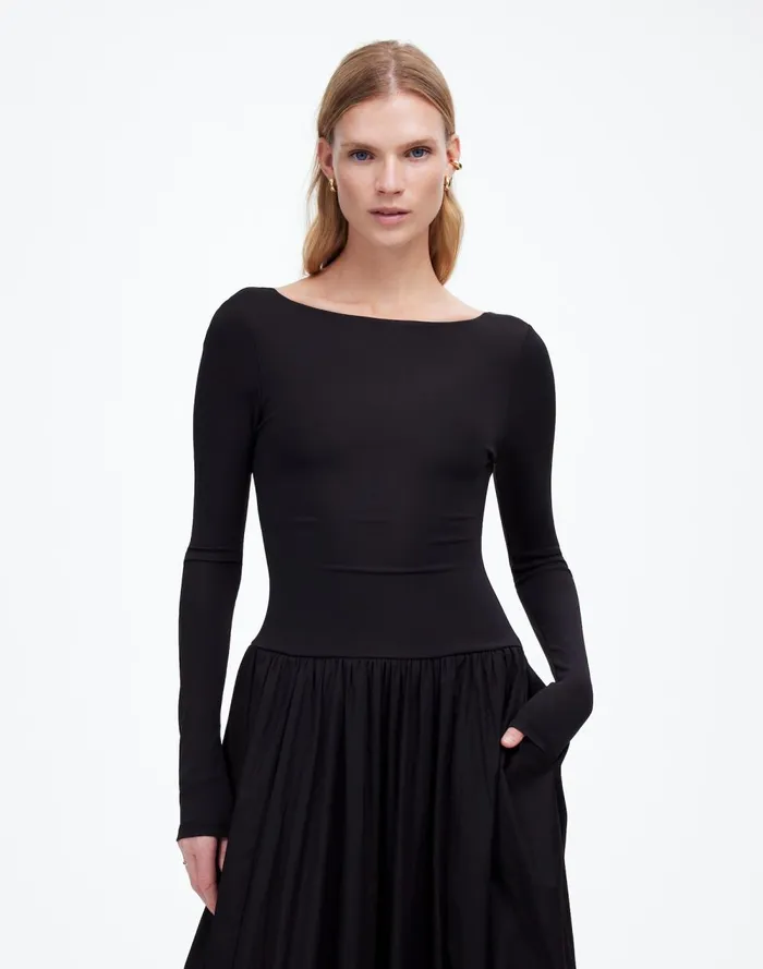 Women Dresses Madewell BubbleHem Midi Dress True Black