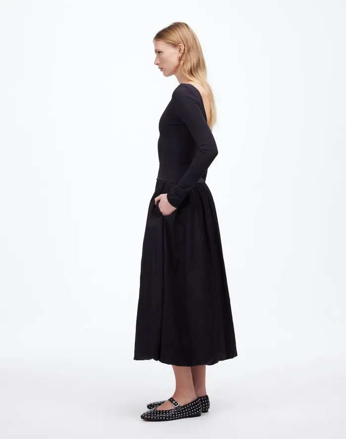 Women Dresses Madewell BubbleHem Midi Dress True Black
