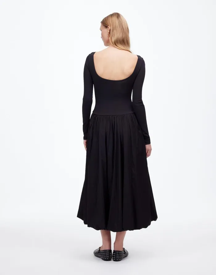 Women Dresses Madewell BubbleHem Midi Dress True Black