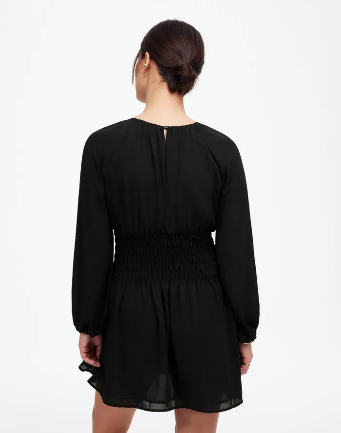 Women Dresses Madewell BubbleSleeve Smocked Mini Dress True Black
