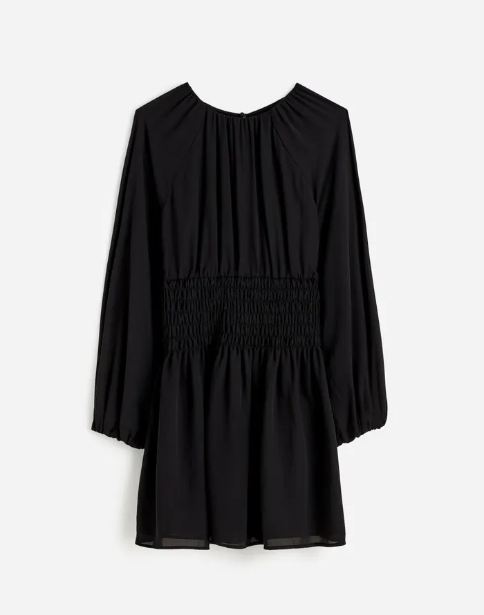 Women Dresses Madewell BubbleSleeve Smocked Mini Dress True Black