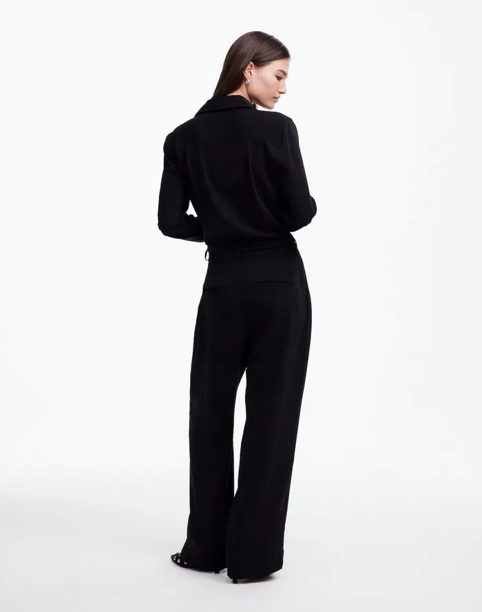 Women Dresses Madewell TieWaist StraightLeg Jumpsuit True Black