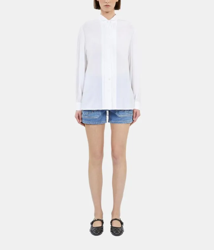 Women Ecru Silk Shirt With Pleating THE KOOPLES Blouses and Shirts
