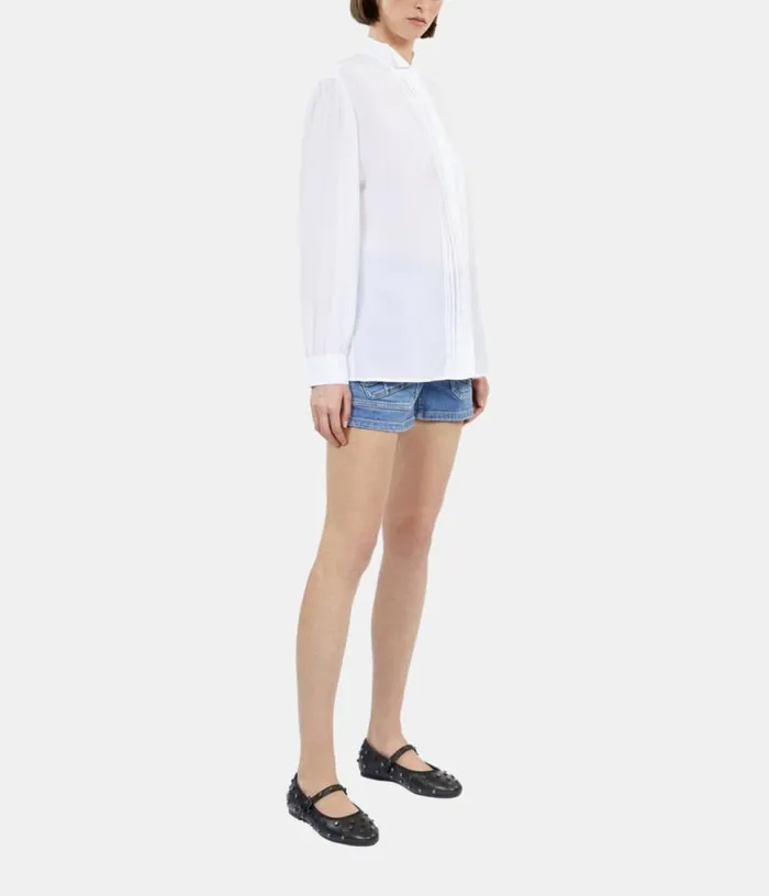 Women Ecru Silk Shirt With Pleating THE KOOPLES Blouses and Shirts