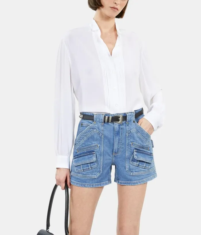 Women Ecru Silk Shirt With Pleating THE KOOPLES Blouses and Shirts