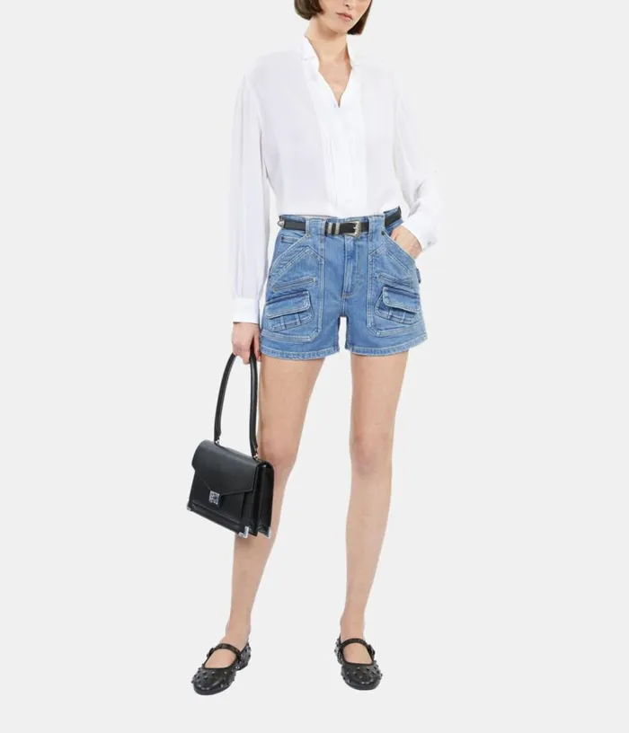 Women Ecru Silk Shirt With Pleating THE KOOPLES Blouses and Shirts