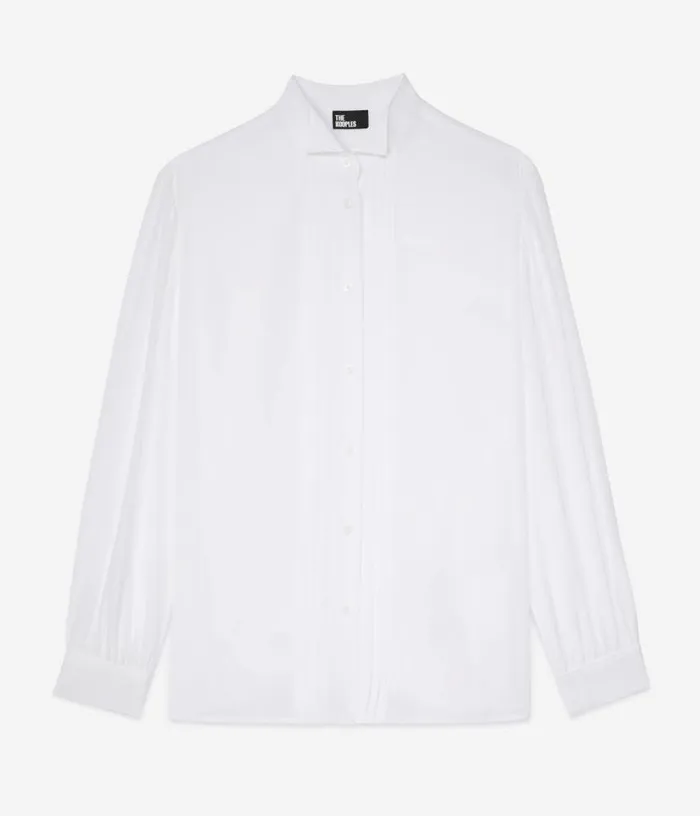 Women Ecru Silk Shirt With Pleating THE KOOPLES Blouses and Shirts