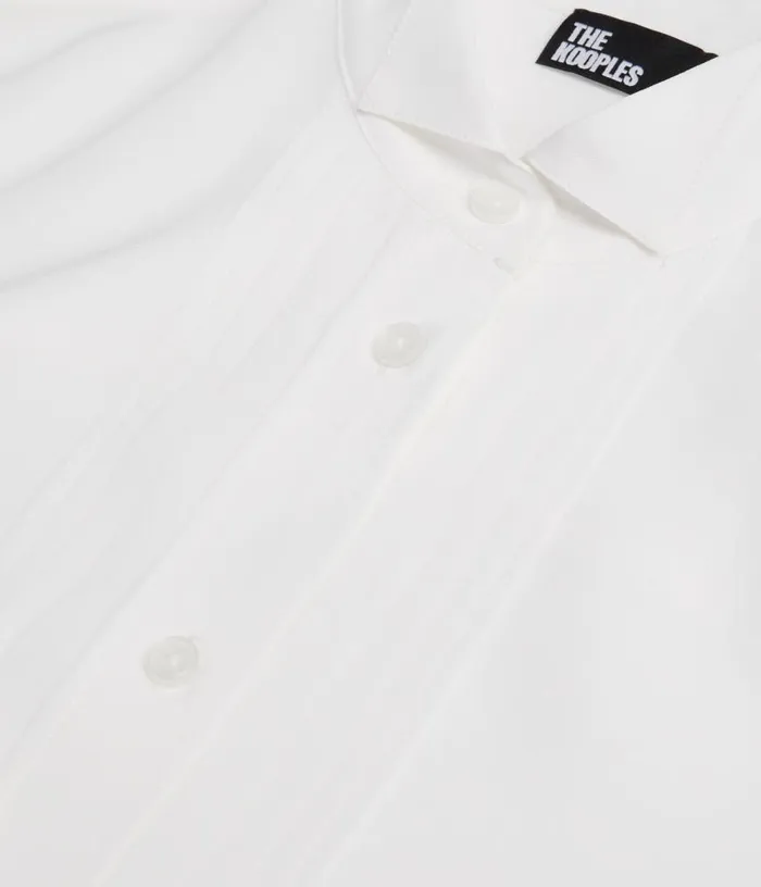 Women Ecru Silk Shirt With Pleating THE KOOPLES Blouses and Shirts