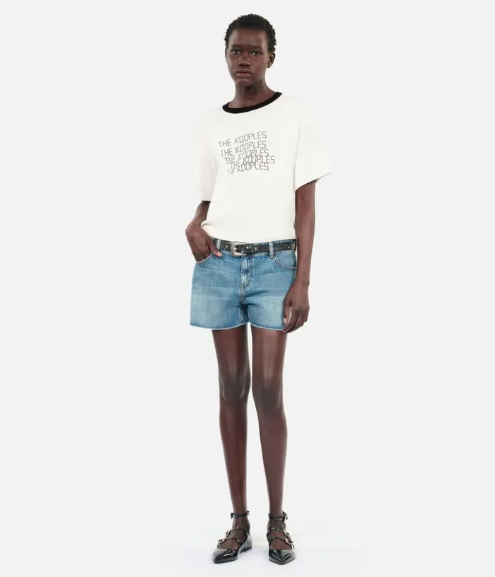 Women Ecru TK Waves Serigraphy Tshirt THE KOOPLES Tshirts