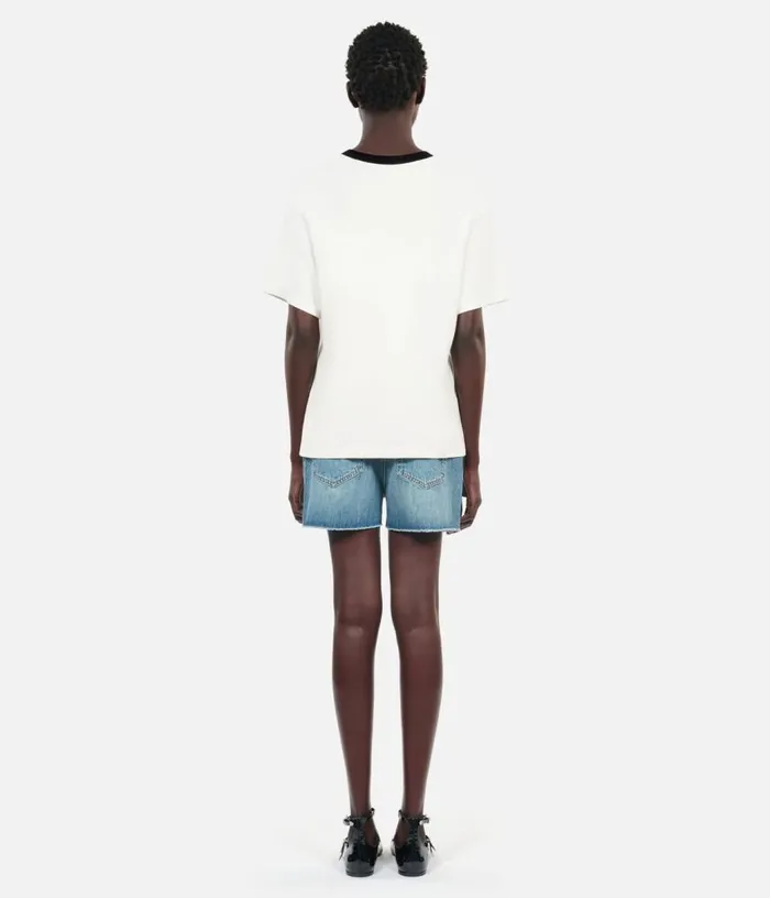 Women Ecru TK Waves Serigraphy Tshirt THE KOOPLES Tshirts