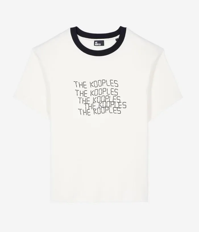Women Ecru TK Waves Serigraphy Tshirt THE KOOPLES Tshirts