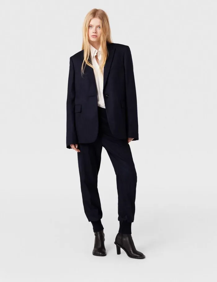 Women Elasticated Wool Sweatpants Deep Navy Stella McCartney Pants And Shorts Women Elasticated Wool Sweatpants Deep Navy Stella McCartney Pants And Shorts