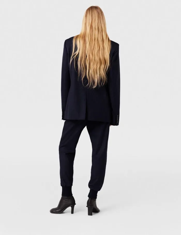 Women Elasticated Wool Sweatpants Deep Navy Stella McCartney Pants And Shorts Women Elasticated Wool Sweatpants Deep Navy Stella McCartney Pants And Shorts