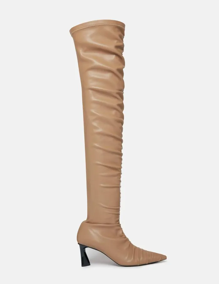 Women Elsa Ruched ThighHigh Boots Lipstick Red Stella McCartney Boots