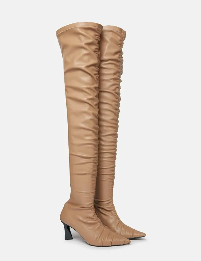 Women Elsa Ruched ThighHigh Boots Lipstick Red Stella McCartney Boots