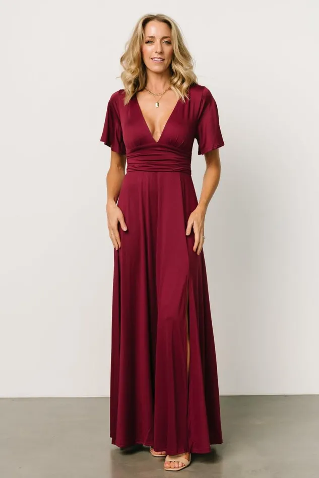 Women Emberly Maxi Dress Wine Baltic Born The Guest Edit