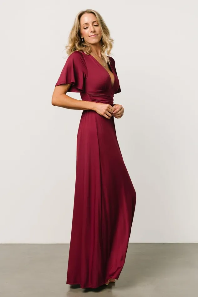 Women Emberly Maxi Dress Wine Baltic Born The Guest Edit